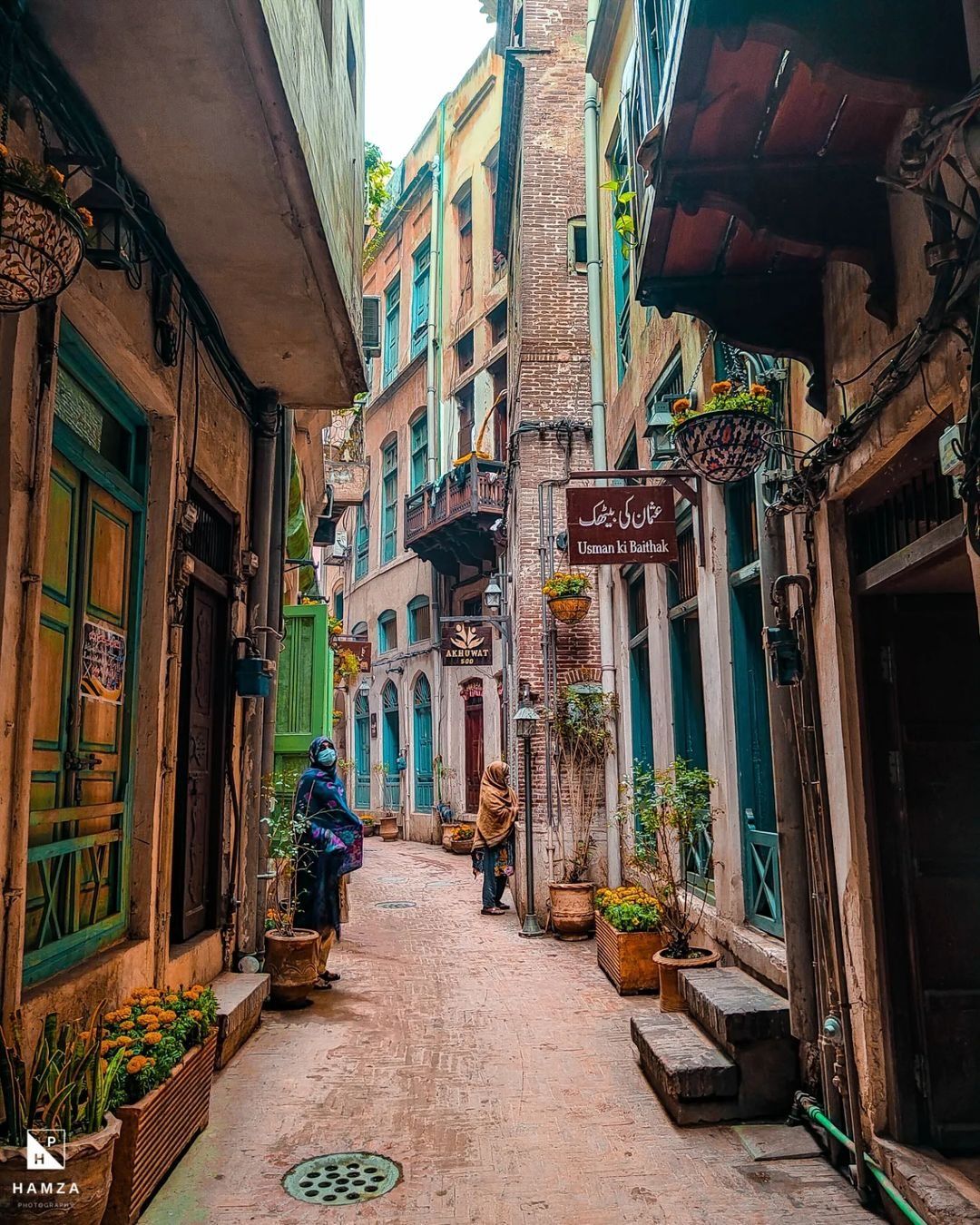 A rehabilitated lane in the Walled City of Lahore