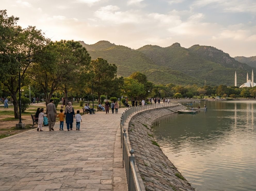 Lakeside promenade in Islamabad