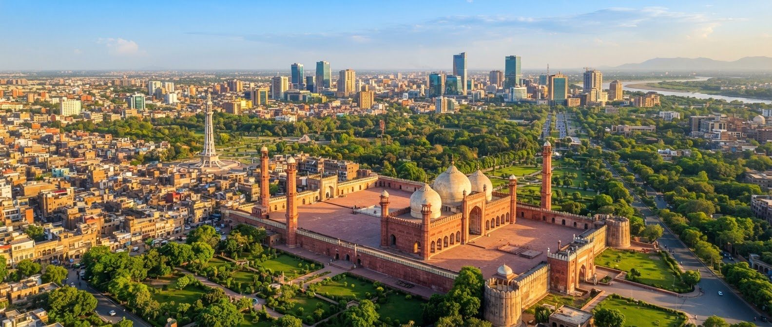 Aerial view of Lahore